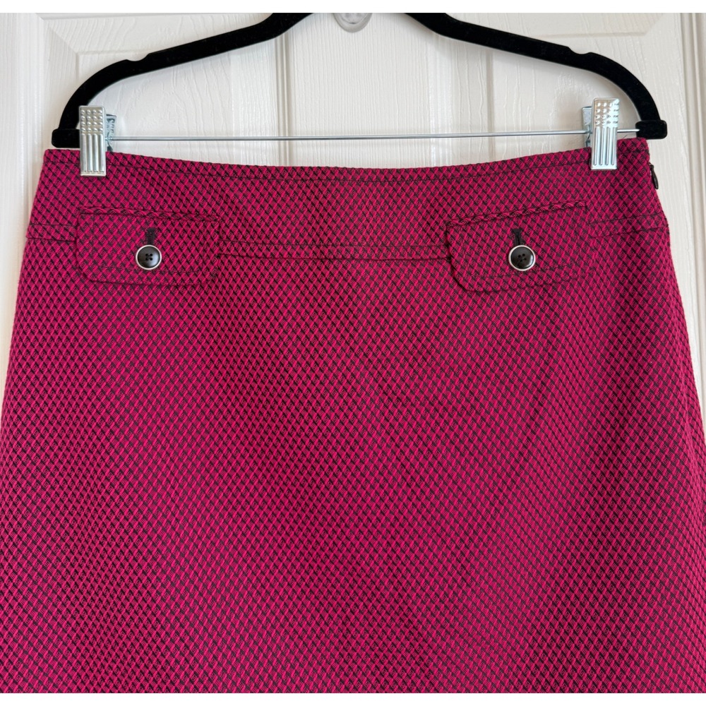 LOFT Petite Textured‎ A-Line Skirt Magenta Black Size 10 - Picture 5 of 8